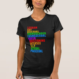 Camiseta Diversidade do Orgulho LGBTTQIAAP Acrótico Arco-