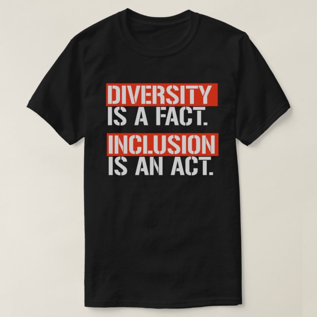 Camiseta Diversidade é um fato Inclusão é um Act Square Sti (Frente do Design)