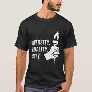 Camiseta Diversidade. Igualdade. Unidade. Feminista