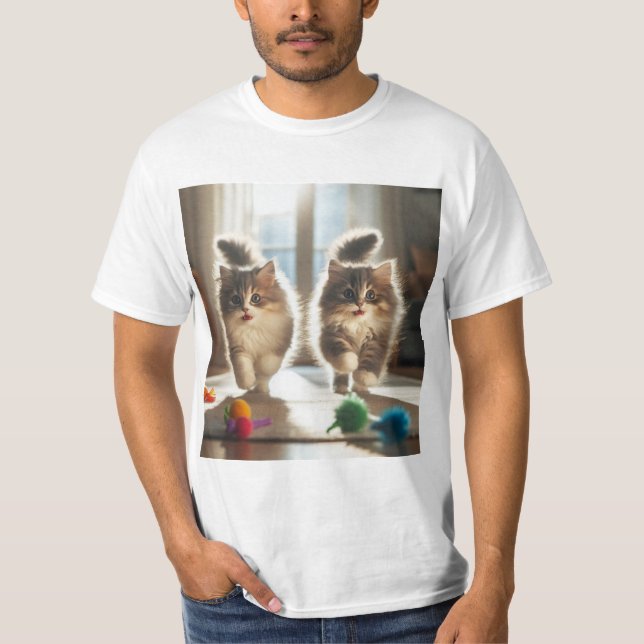 Camiseta Diversión Gatuna: Momentos de Juego (Frente)