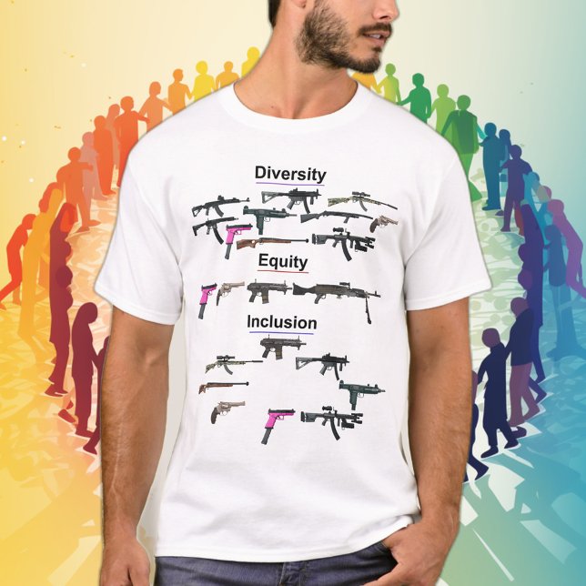Camiseta Diversity, Equity and Inclusion Gun T-Shirt (Criador carregado)