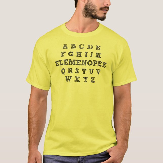 Camiseta Divertida Alfabeto Elemenopee (Frente)