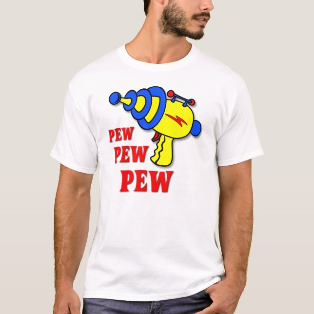 Camiseta Divertida Arma Laser Pew Pew Pew (Frente)