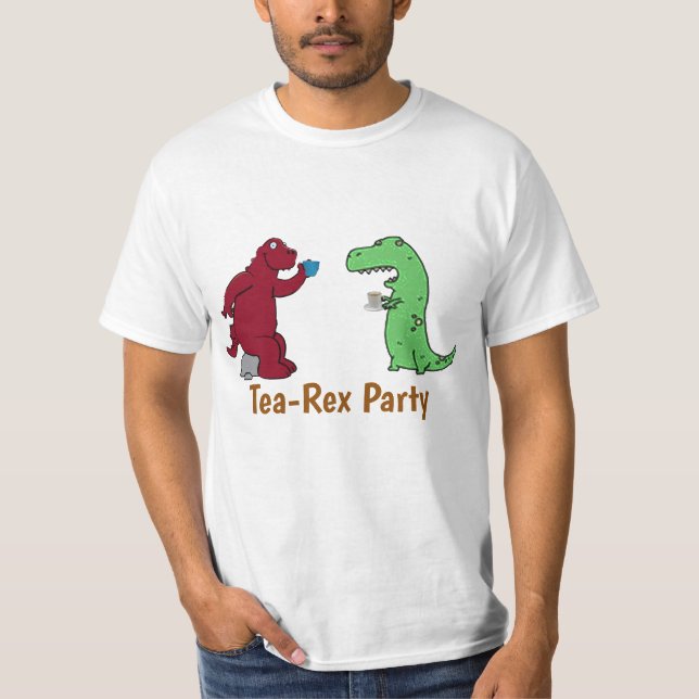Camiseta Divertida Chá do Dinossauro Rex Festa de  (Frente)