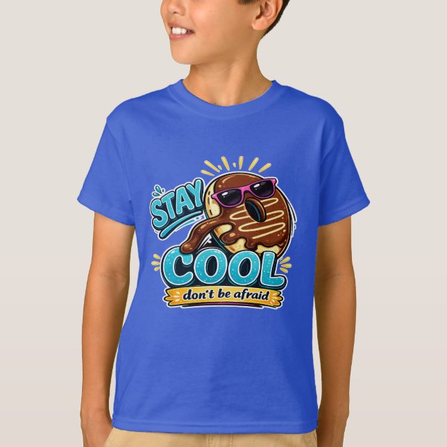 Camiseta Divertida com Desenho de Donut Stay Cool (Frente)