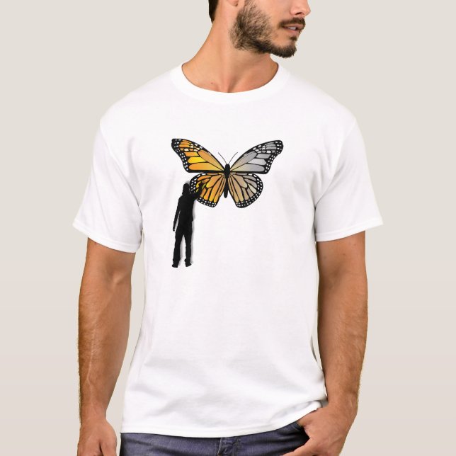 Camiseta Divertida com Grafite de Borboleta (Frente)