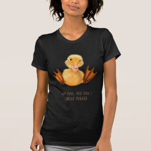 Camiseta Divertida com Pato Feliz - Texto Personal