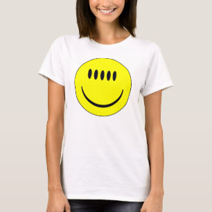 Camiseta Divertida com Rosto de Cinco Olhos