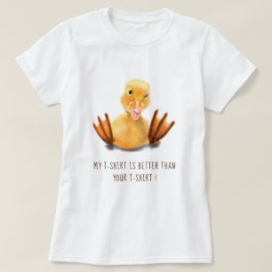 Camiseta Divertida com Texto Atraente de Patinho A