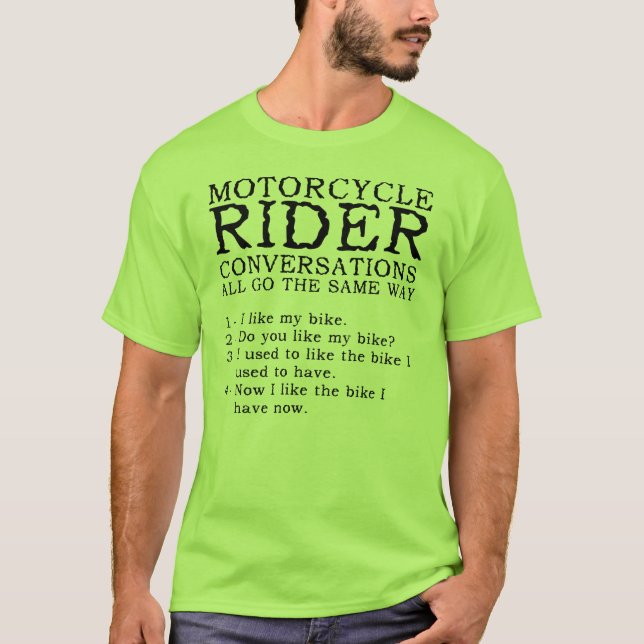 Camiseta Divertida Conversas de Motocicleta (Frente)