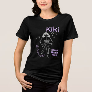 Camiseta Divertida da Menina Kiki com Macarrão H