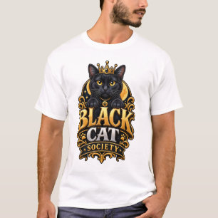 Camiseta Divertida da Sociedade de Gatos Pretos pa