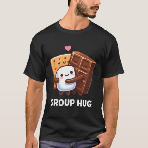 Camiseta Divertida de Abraço em Grupo de Smores de