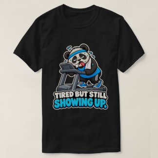 Camiseta Divertida de Academia, Panda Cansado na E