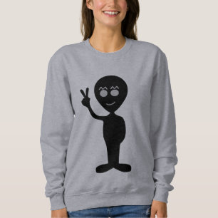 Camiseta divertida de alienígena com sinal de paz