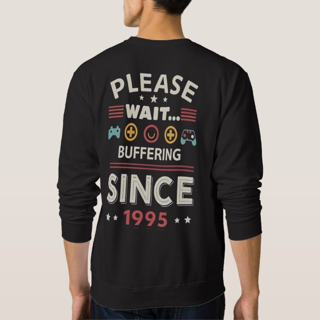 Camiseta Divertida de Arte Pixel Retro | Buffering (Verso)