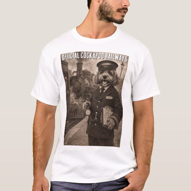 Camiseta Divertida de Caminhos de Ferro Cockapoo  (Frente)