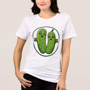 Camiseta Divertida de Casal de Picles Fofos Kawaii