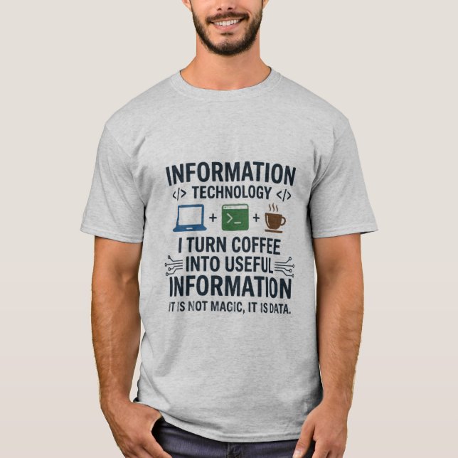 Camiseta Divertida de Ciência da Computação - Come (Frente)