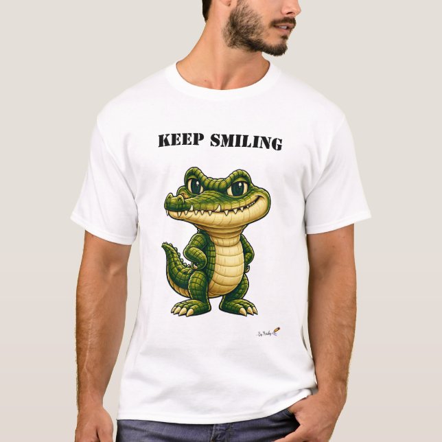 Camiseta Divertida de Crocodilo Sorridente (Frente)