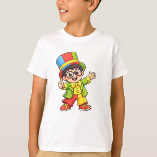Camiseta divertida de desenho animado para menino