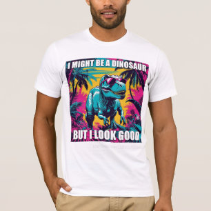 Camiseta Divertida de Dinossauro com Óculos de Sol