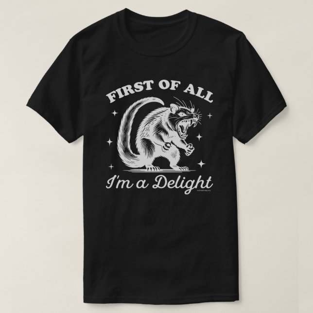 Camiseta Divertida de Gambá - Eu sou um encanto (Frente do Design)