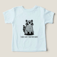 Camiseta Divertida de Guaxinim “Juro que Não Toque