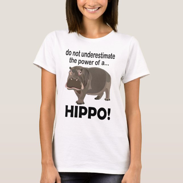 Camiseta Divertida de Hipopótamo Animal (Frente)