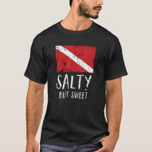 Camiseta Divertida de Mergulho Bandeira de Mergulh