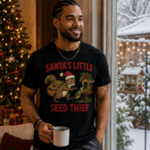 Camiseta Divertida de Natal Pequeno Ladrão de Seme