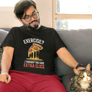 Camiseta Divertida de Pizza com Erro de Audição Ex