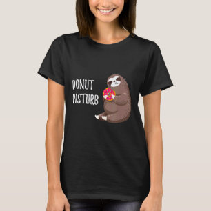 Camiseta Divertida de Preguiça Fofa Comendo um Don