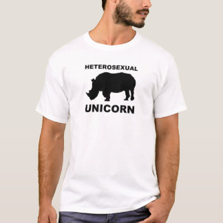 Camiseta Divertida de Rinoceronte Unicórnio Hetero
