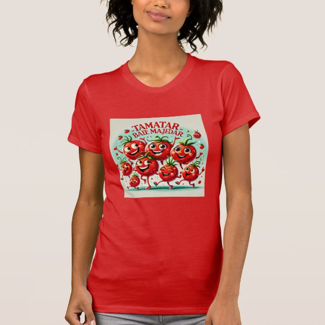 Camiseta divertida de tomate - Vibrante e alegre (Frente)