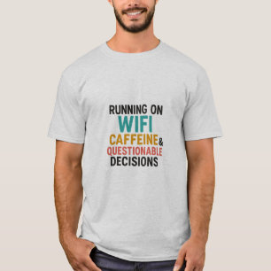 Camiseta Divertida de WiFi e Cafeína