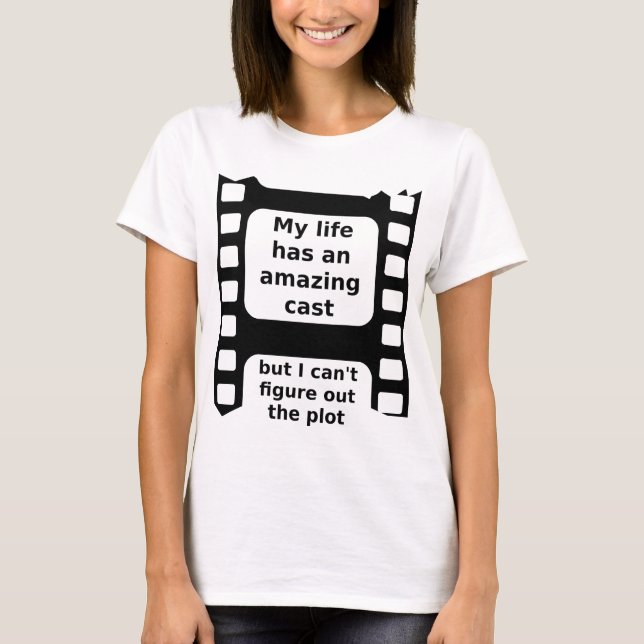 Camiseta Divertida Descubra a Trama (Frente)