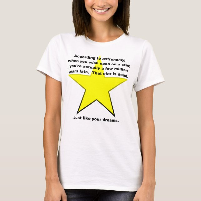 Camiseta Divertida Desejando uma Estrela (Frente)