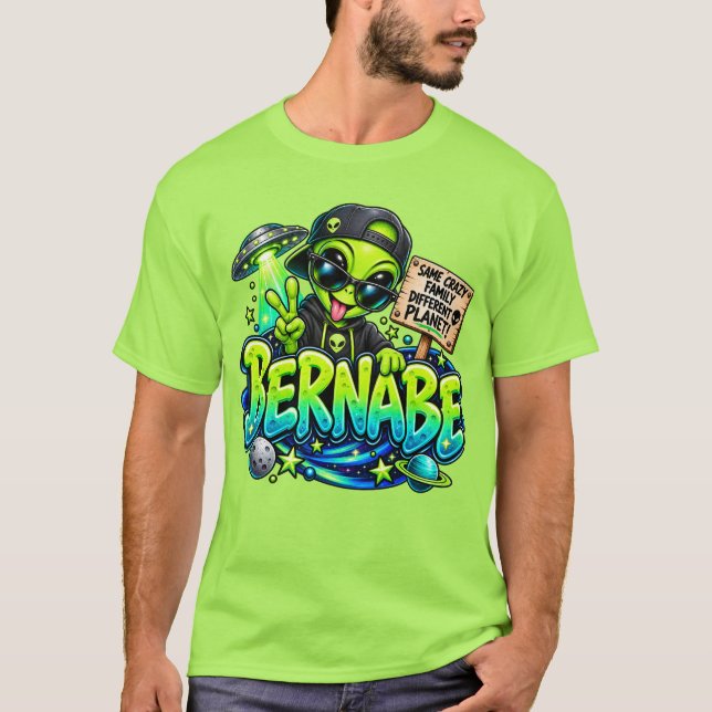 Camiseta Divertida do Alien Bernabe (Frente)