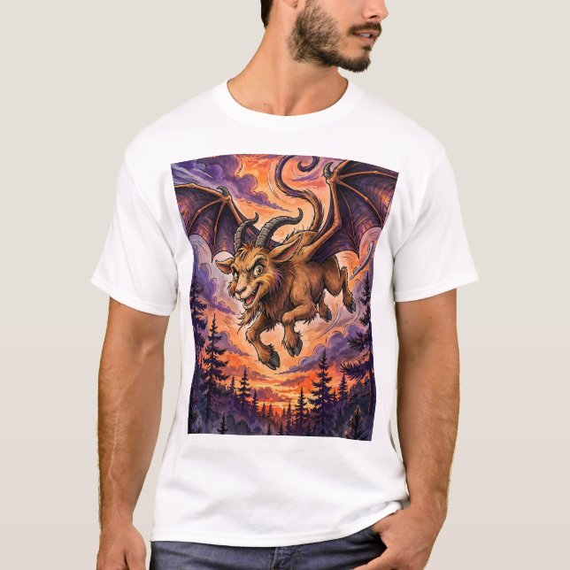 Camiseta Divertida do Diabo de Jersey Criptídeo (Frente)