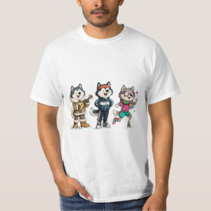 Camiseta Divertida do Esquadrão Malamute - Trio de