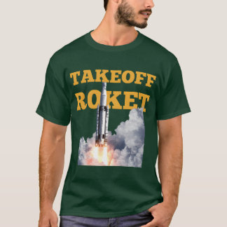 Camiseta divertida do foguete decolagem
