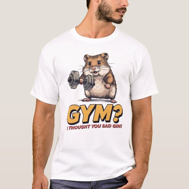 Camiseta Divertida do Ginásio do Hamster – Achei q (Frente)