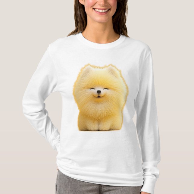 Camiseta Divertida e Alegre com Desenho de Cachorr (Frente)