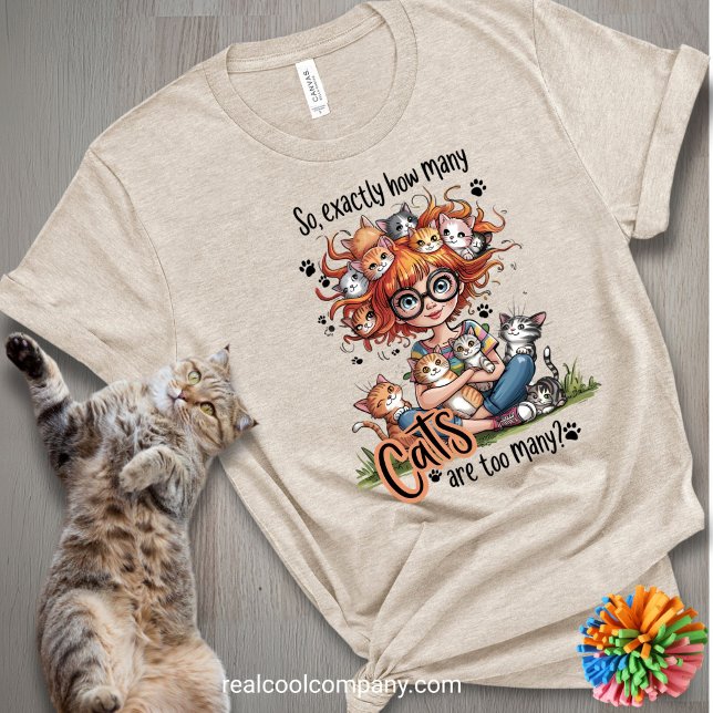 Camiseta Divertida e Excêntrica de Garota Gata par (Criador carregado)