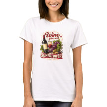Camiseta Divertida Força Sobre-Humana Vinho
