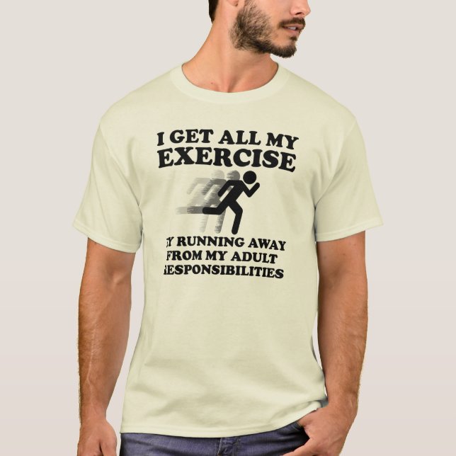 Camiseta Divertida Fugindo da Responsabilidade (Frente)