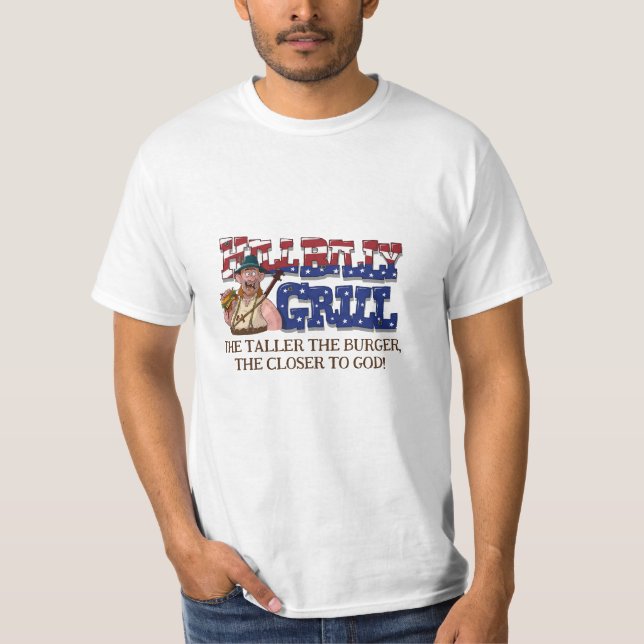Camiseta divertida HillBilly Grill Dinamarca! (Frente)