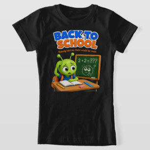 Camiseta Divertida Luta de Matemática de Alien de Volta às 