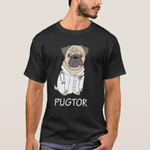 Camiseta Divertida Médico Pug Veterinário de Cães
